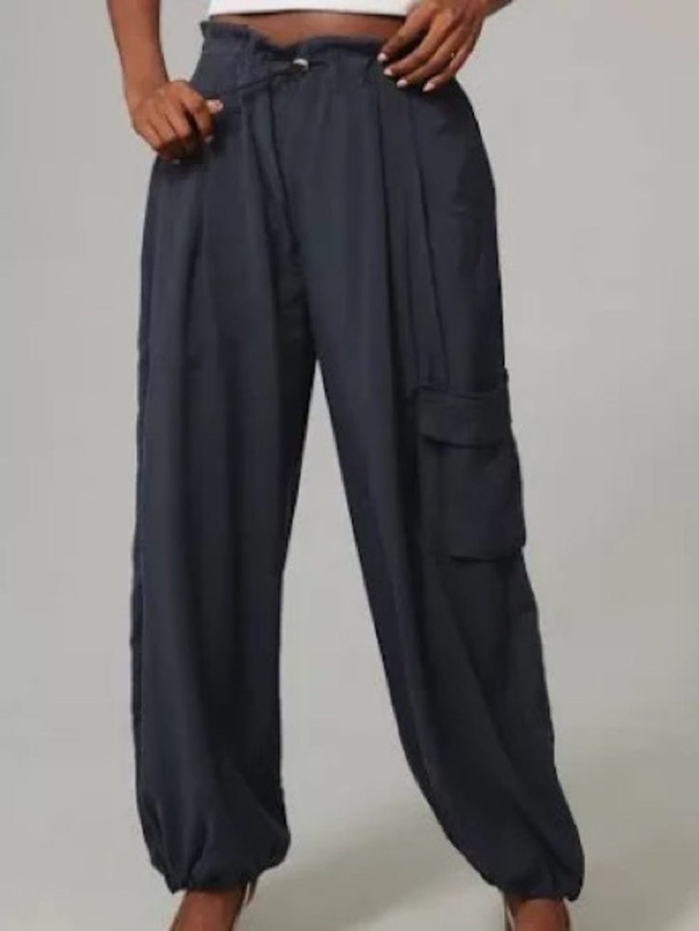 Anthropologie Navy Relaxed Cargo Parachute pants